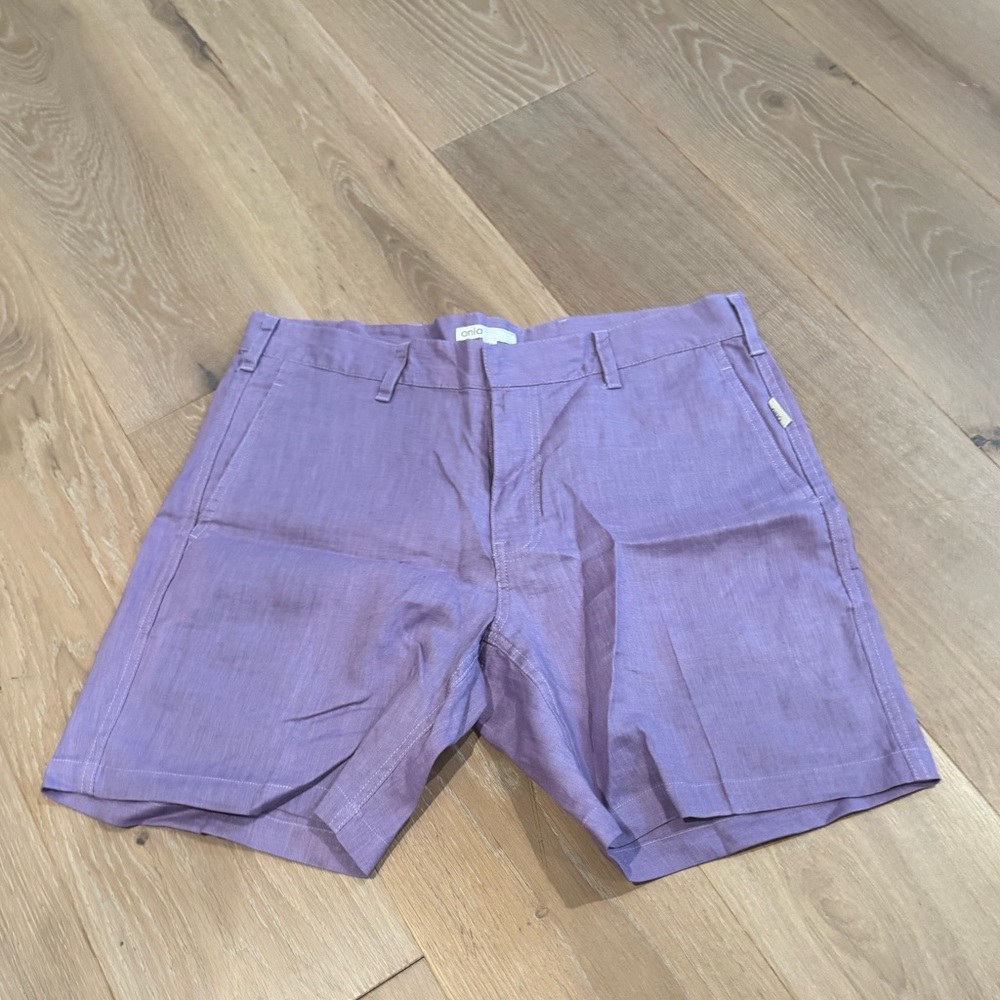 Onia Men's Lavender Flat-Front Shorts